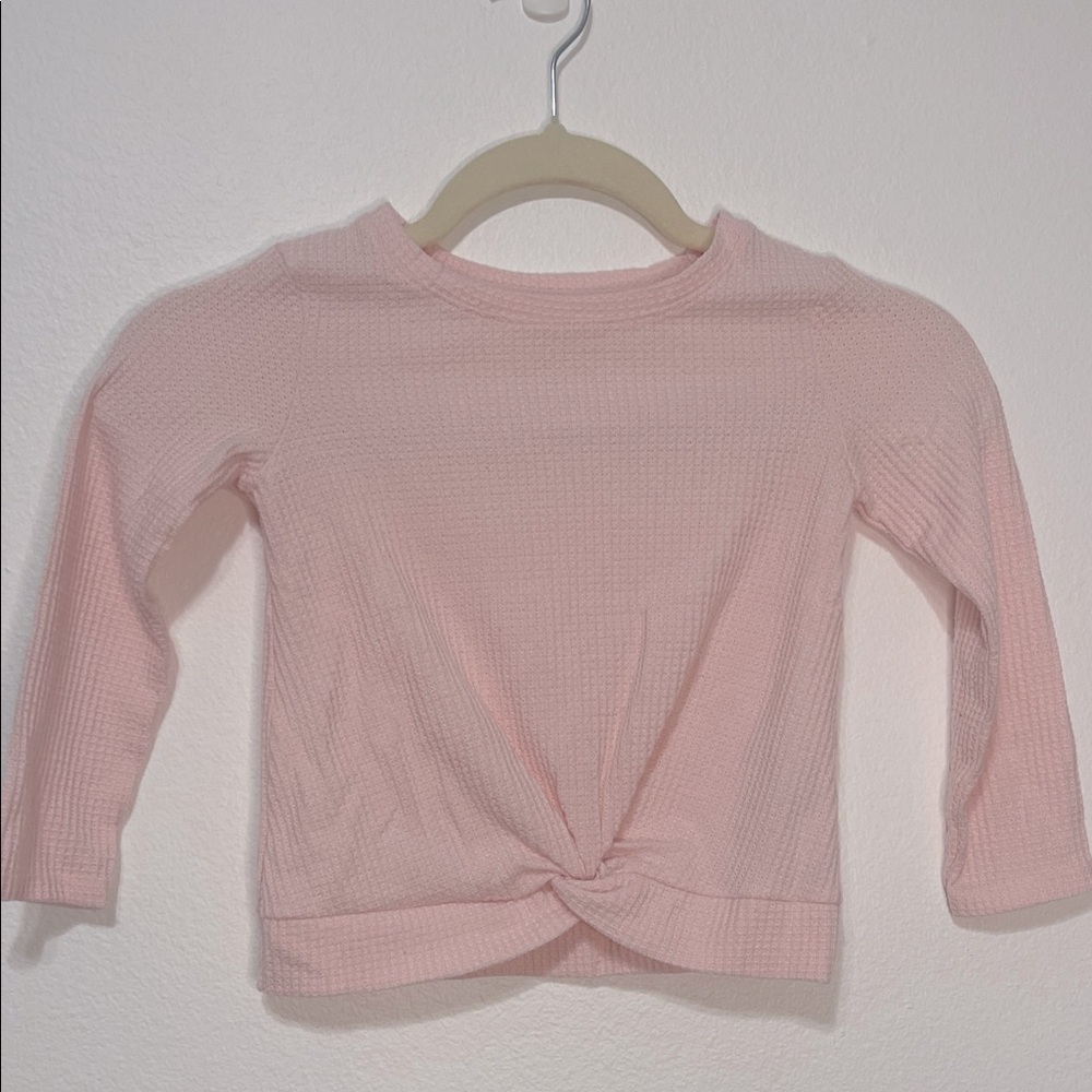 Cat & Jack Pink Waffle Textured Long Sleeve Tee Size 5T EUC